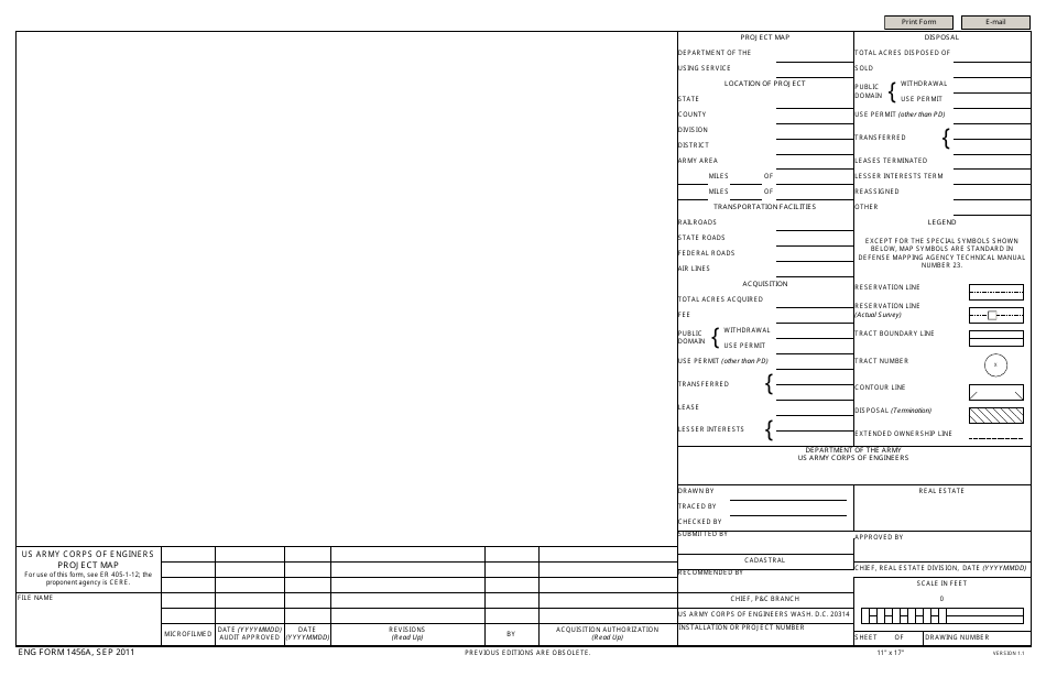 ENG Form 1456A Project Map, Page 1