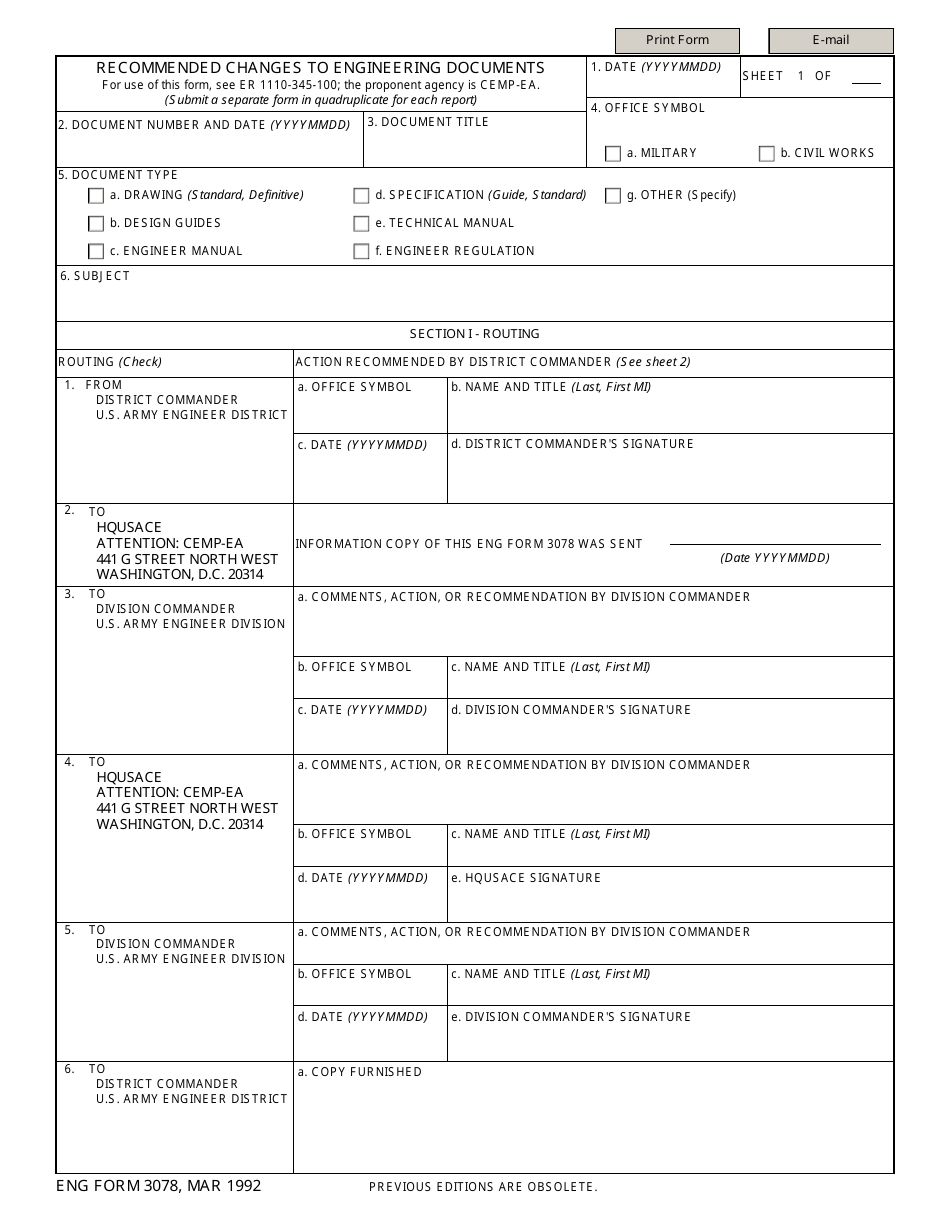 ENG Form 3078 - Fill Out, Sign Online and Download Fillable PDF ...