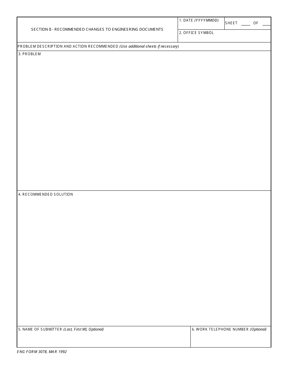 ENG Form 3078 - Fill Out, Sign Online and Download Fillable PDF ...