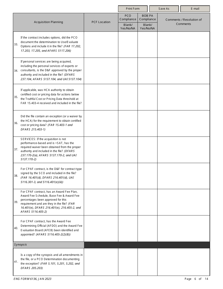 ENG Form 6136 - Fill Out, Sign Online and Download Fillable PDF ...