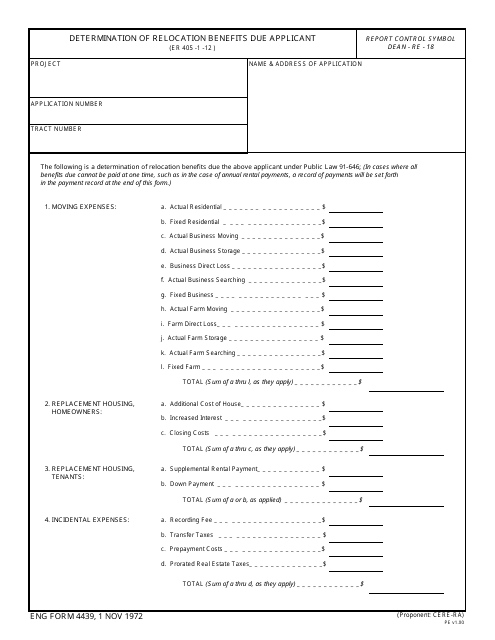 ENG Form 4439  Printable Pdf