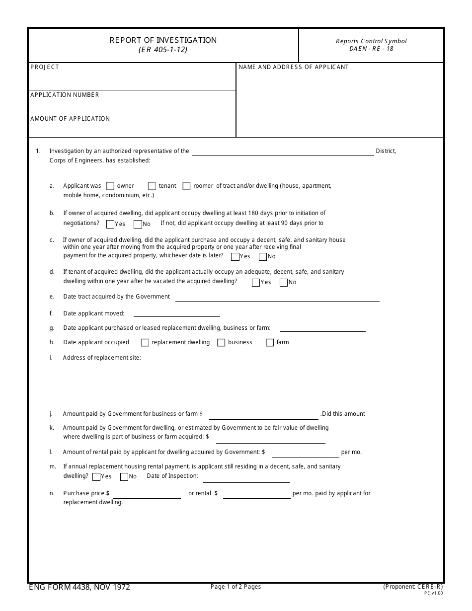 ENG Form 4438 - Fill Out, Sign Online and Download Fillable PDF ...