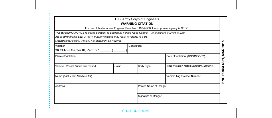 ENG Form 4381 Fill Out Sign Online And Download Fillable PDF