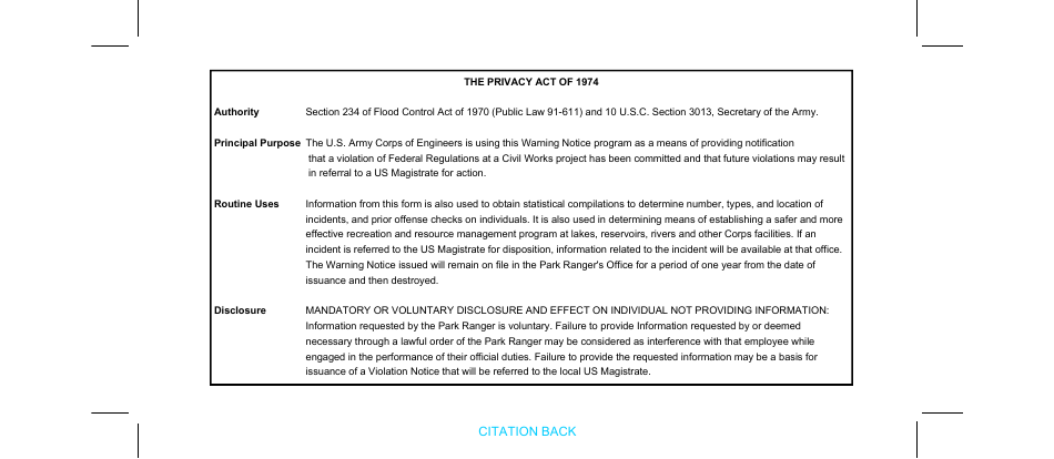 ENG Form 4381 Warning Citation, Page 4