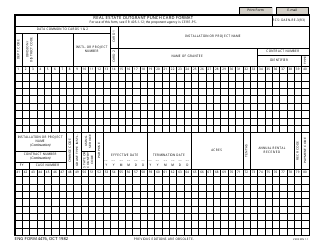 Document preview: ENG Form 4476 Real Estate Outgrant Punch Card Format