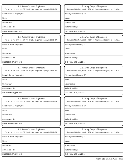 ENG Form 4878 - Fill Out, Sign Online and Download Fillable PDF ...