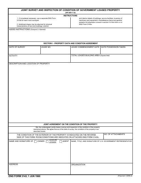 ENG Form 3143  Printable Pdf