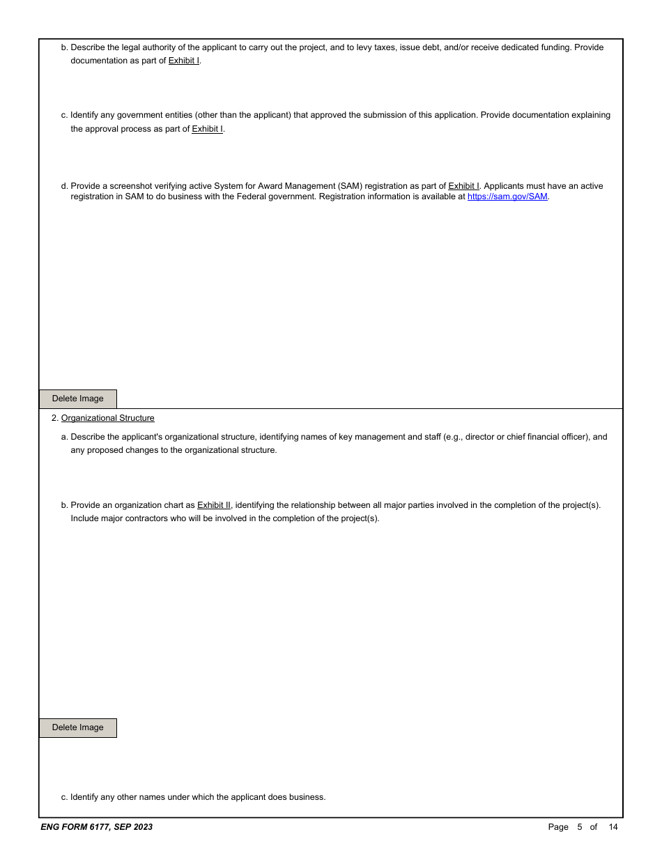 ENG Form 6177 Corps Water Infrastructure Financing Program (Cwifp) Application, Page 5