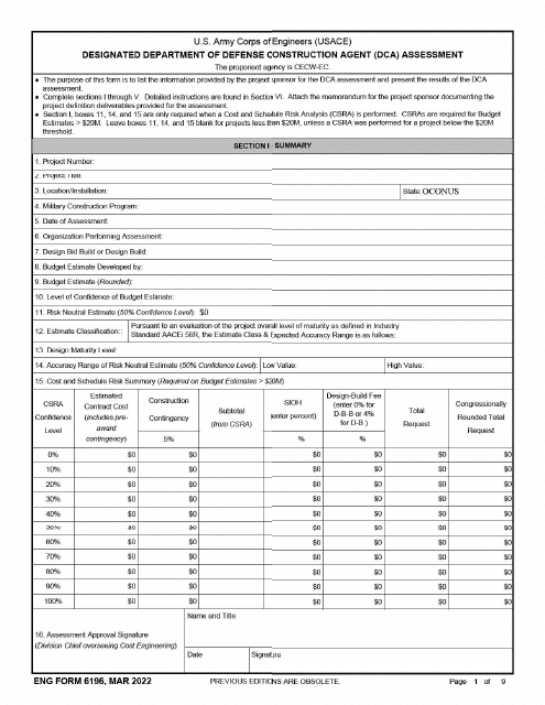 ENG Form 6196  Printable Pdf