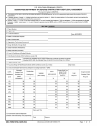 ENG Form 6196 Designated Department of Defense Construction Agent (Dca) Assessment
