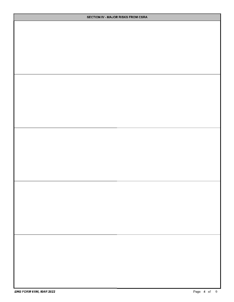 ENG Form 6196 Designated Department of Defense Construction Agent (Dca) Assessment, Page 4