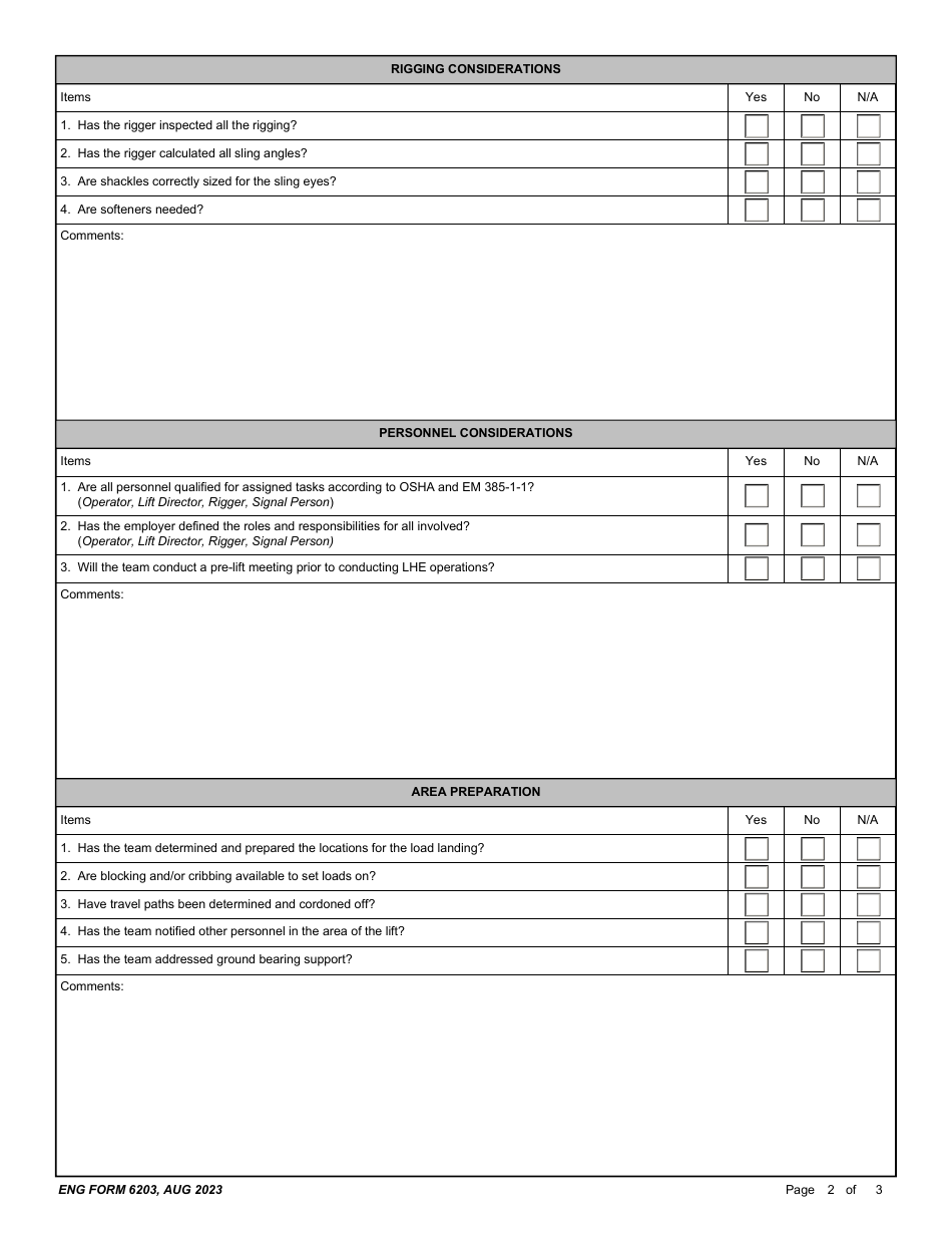 ENG Form 6203 - Fill Out, Sign Online and Download Fillable PDF ...