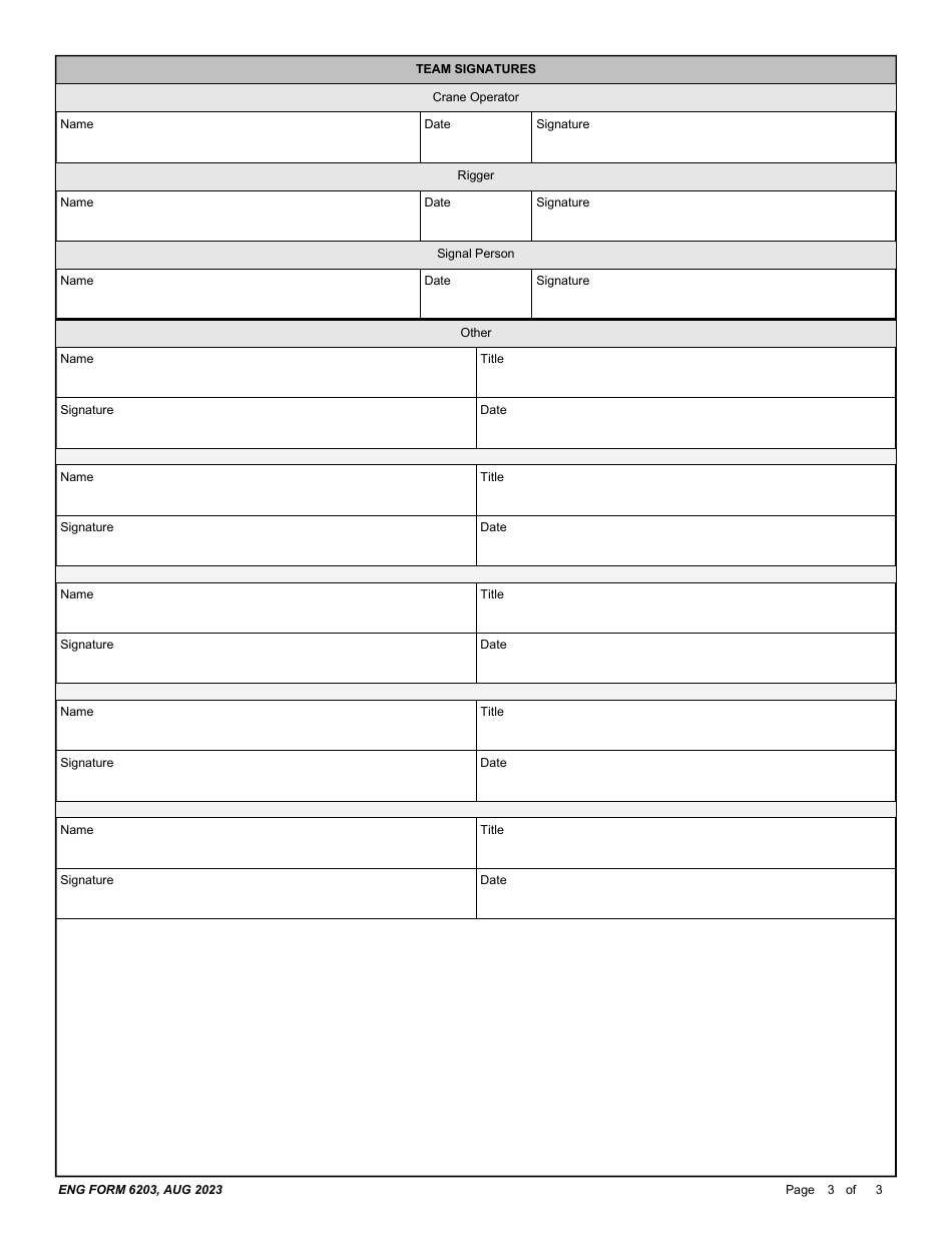 ENG Form 6203 Crane Standard Lift Plan, Page 3