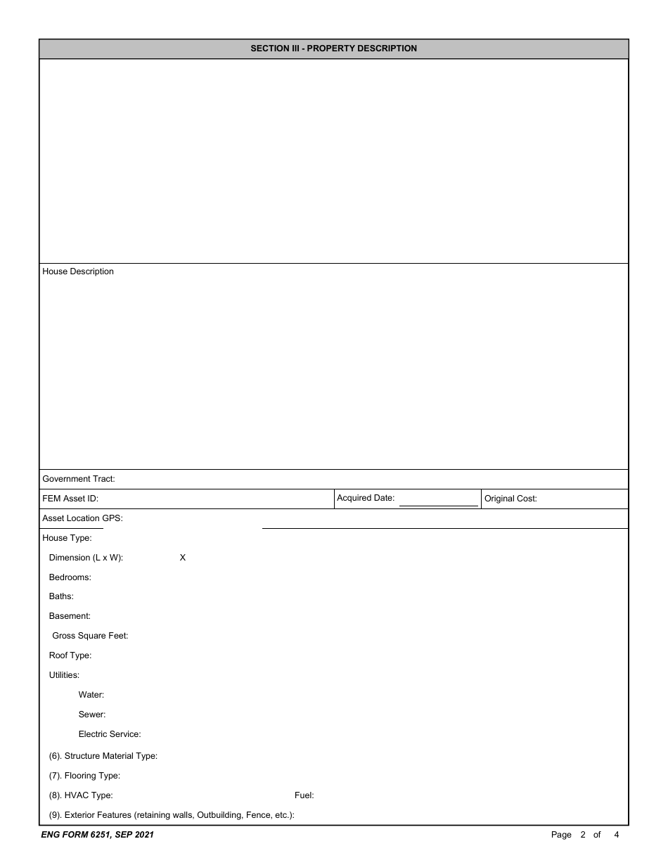 ENG Form 6251 The Civil Works Housing Determination of Need, Page 2