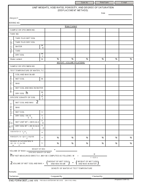 ENG Form 3837  Printable Pdf