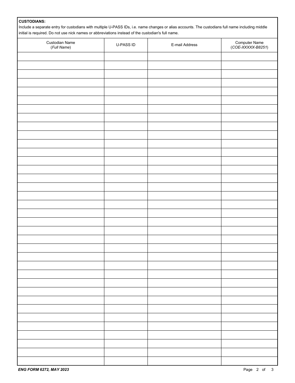 ENG Form 6272 Litigation Support Request, Page 2