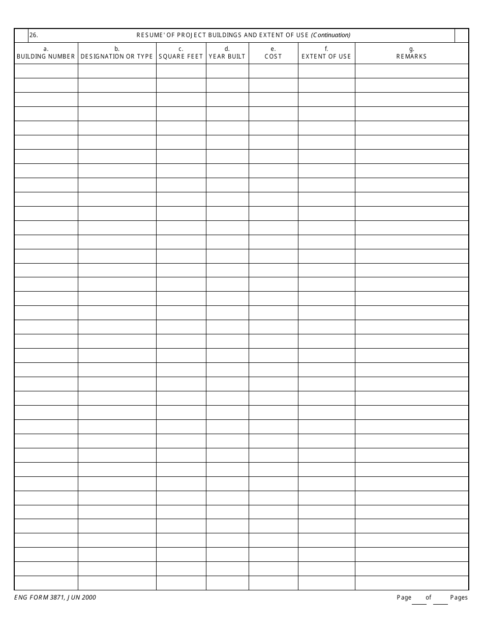 ENG Form 3871 Report on Utilization of Civil Works Lands and Facilities, Page 3