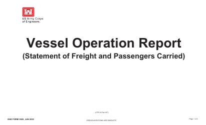 Document preview: ENG Form 3925 Vessel Operation Report - Statement of Freight and Passenger Carried