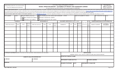 ENG Form 3925 Vessel Operation Report - Statement of Freight and Passenger Carried, Page 3