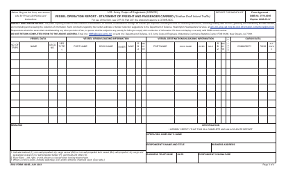 ENG Form 3925B Vessel Operation Report - Statement of Freight and Passenger Carried (Shallow Draft Inland Traffic), Page 3