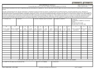 Document preview: ENG Form 3931 Description of Vessels