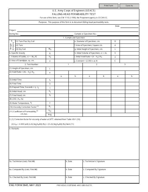 ENG Form 3845 Fill Out Sign Online And Download Fillable PDF