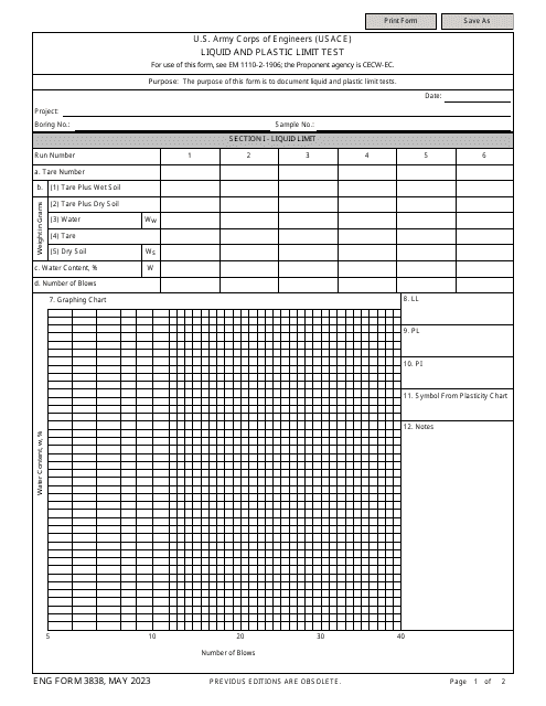 ENG Form 3838  Printable Pdf