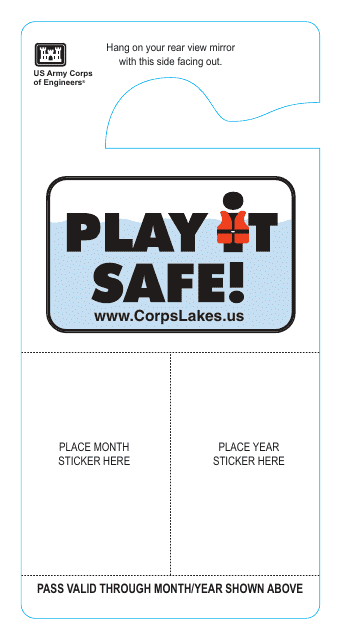 ENG Form 4839B Play It Safe Hang Tag