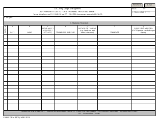 Document preview: ENG Form 6070 Authorized Collectors Training Tracking Sheet