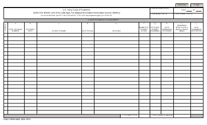 Document preview: ENG Form 6069 User Fee Book Log (Fee Collections for National Recreation Reservation Service (Nrrs))
