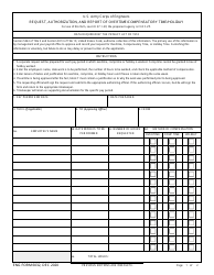 ENG Form 6032 Request, Authorization, and Report of Overtime/Compensatory Time/Holiday