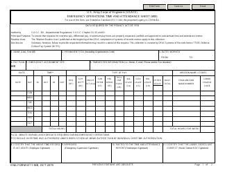 ENG Form 6111 Emergency Operations Time and Attendance Sheet (Wb)