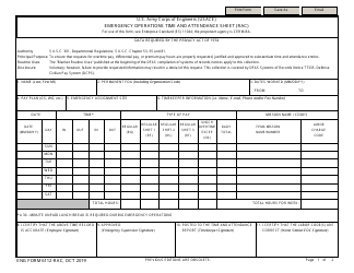 ENG Form 6112 Emergency Operations Time and Attendance Sheet (Rac)