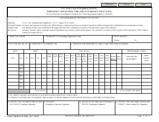 ENG Form 6110 Emergency Operations Time and Attendance Sheet (FWS)