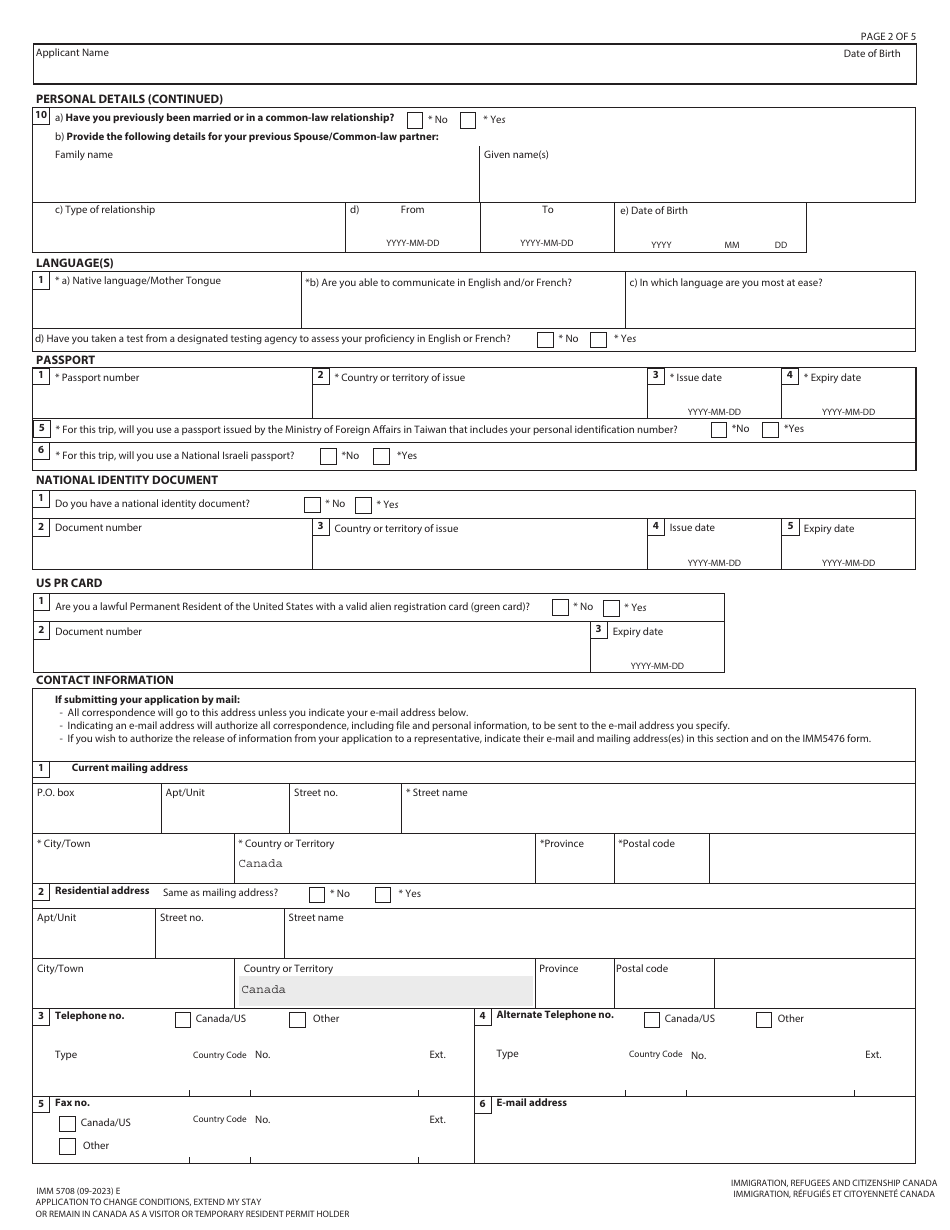 Form IMM5708 - Fill Out, Sign Online and Download Fillable PDF, Canada ...