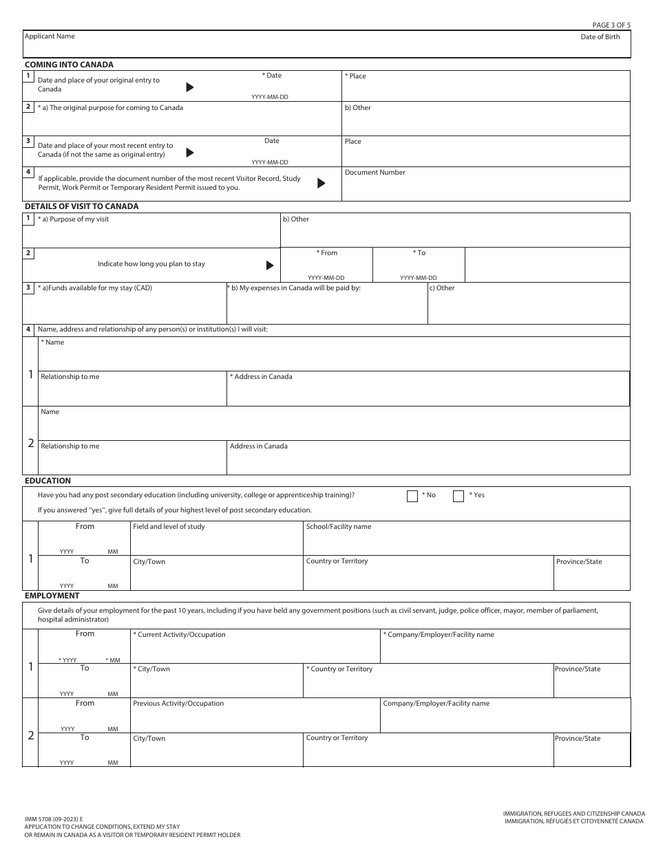 Form IMM5708 - Fill Out, Sign Online and Download Fillable PDF, Canada ...