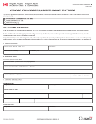 Form IMM5956 Appointment of Representative(S) in Expected Community of Settlement - Canada