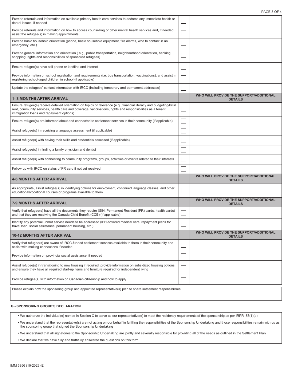 Form IMM5956 Appointment of Representative(S) in Expected Community of Settlement - Canada, Page 3