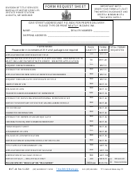 Document preview: Form MVT-44 Form Request Sheet - Maine