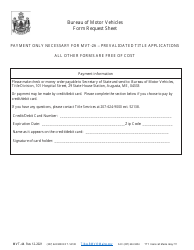 Form MVT-44 Form Request Sheet - Maine, Page 2