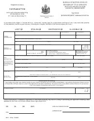 Document preview: Form MVT-8 Certificate of Title - Maine