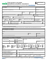 Document preview: Forme 6 (0006B) Avis De Lesion Ou De Maladie (Travailleuse Ou Travailleur) - Ontario, Canada (French)