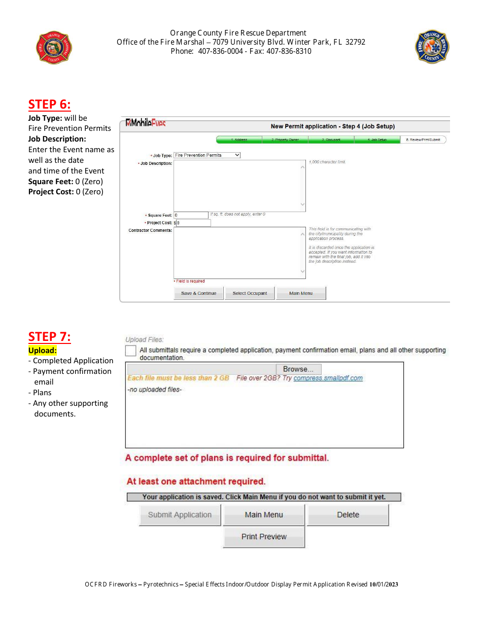 Permit Application for Indoor / Outdoor Display - Orange County, Florida, Page 3