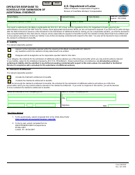 Form CM-2970 Operator Response to Schedule for Submission of Additional Evidence