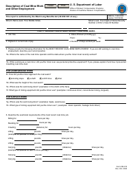 Document preview: Form CM-913 Description of Coal Mine Work and Other Employment