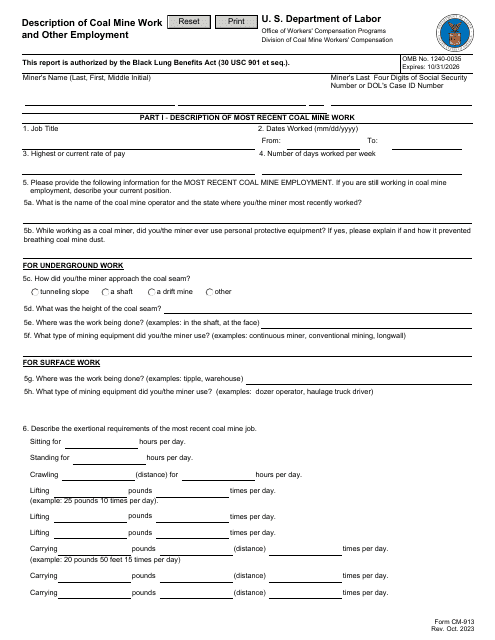 Form CM-913  Printable Pdf