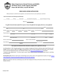 New Guide License Application - Maine