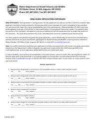 New Guide License Application - Maine, Page 2