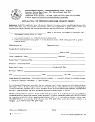Document preview: Form 4 Application for Amended Employee Driver's Permit - Hawaii