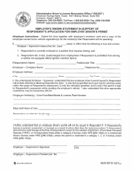 Document preview: Form 2A Employer's Sworn Statement in Support of Respondent's Application for Employee Driver's Permit - Hawaii